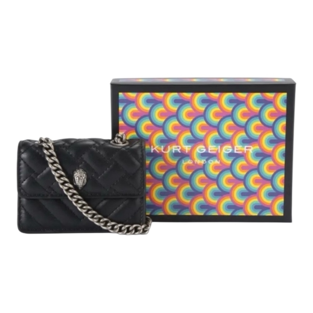 Kurt Geiger NWT Micro Kensington Black Chain Crossbody Bag. Box included.